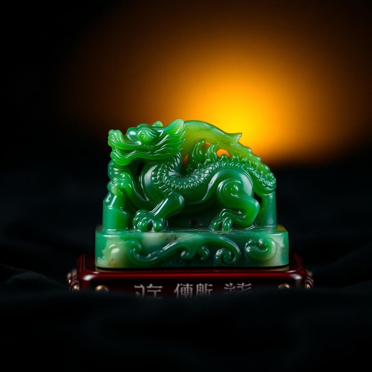 Imperial Jade Carving with Dragon Motif